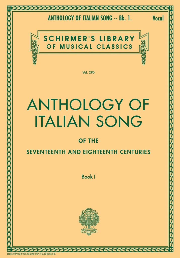 Anthology of Italian Song 17th and 18th Century - Vol.1