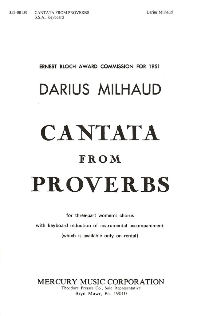 Cantata from proverbs