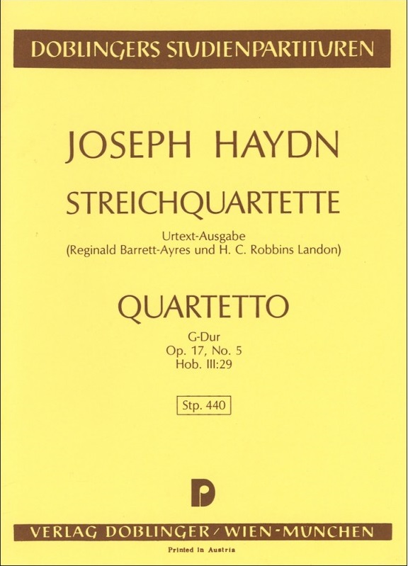 Streichquartett G-Dur, Op.17/5 (Study score)