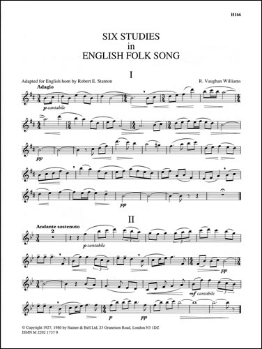 6 Studies in English Folksong (Eglish horn part)