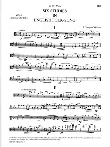 6 Studies in English Folksong (Viola part)