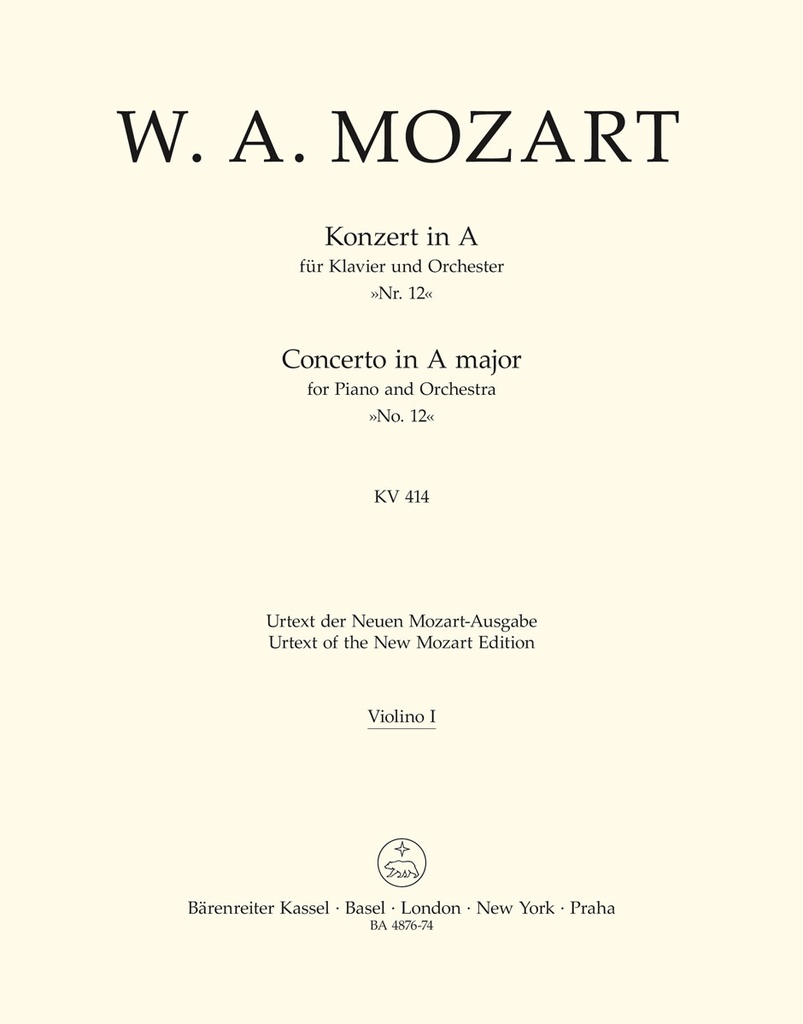 Concerto No.12 A major, KV.414(Violin 1 part)