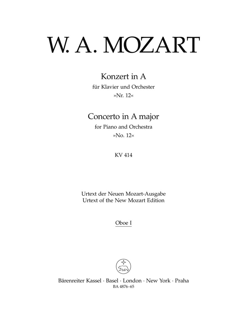 Concerto No.12 A major, KV.414 (Wind parts)