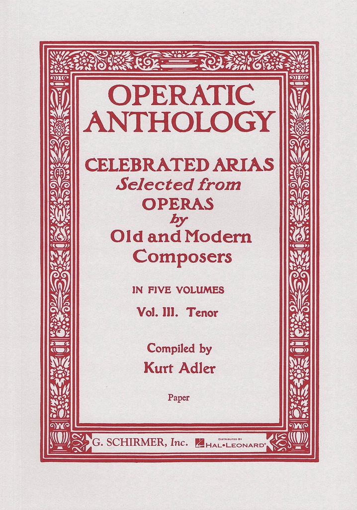 Operatic Anthology - Vol.3 (Tenore)