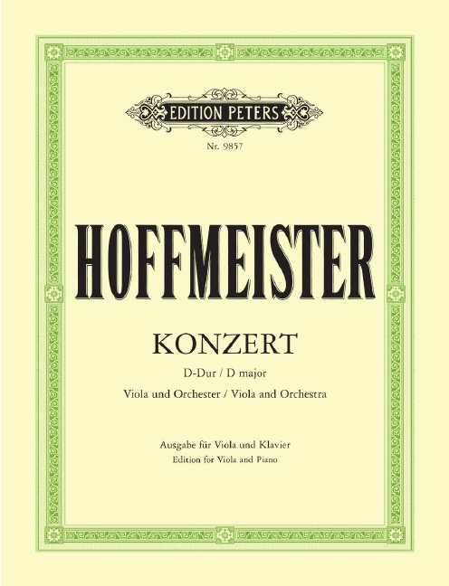 Konzert für Viola und Orchester D-Dur (Piano reduction)