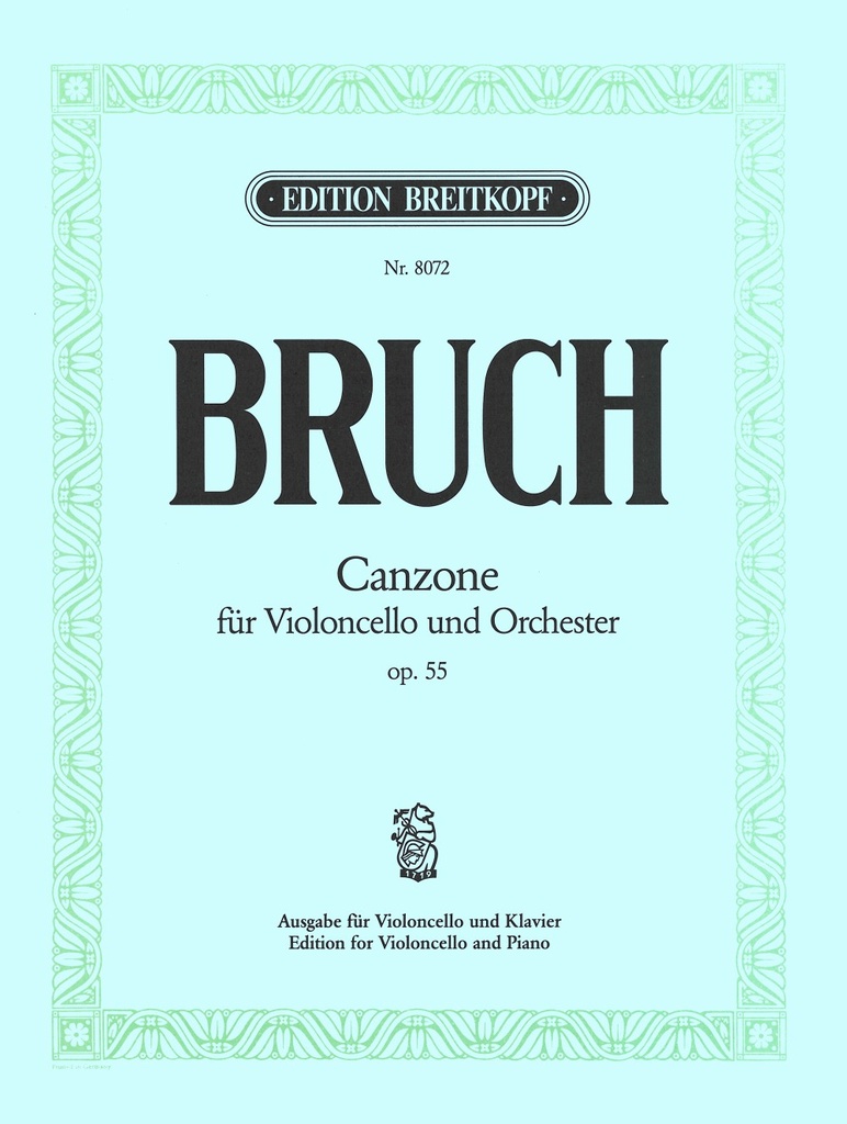 Canzone in Bb major, Op.55 (Piano reduction)