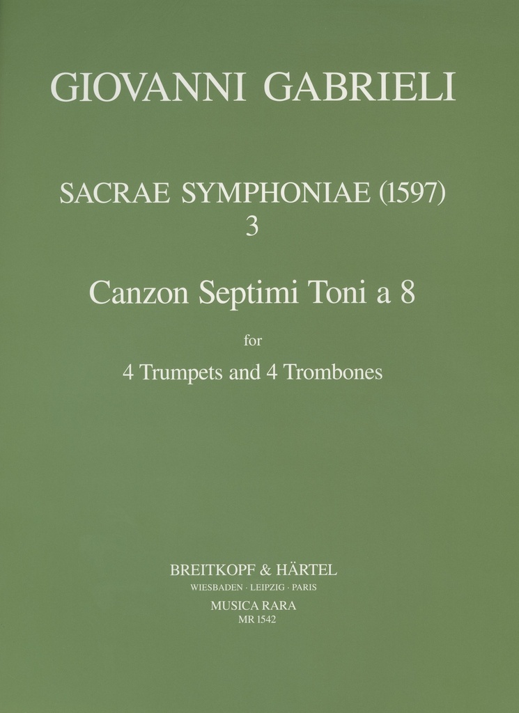 Sacrae Symphoniae (1597) (Score and parts) No.3: Canzon Septimi Toni a 8