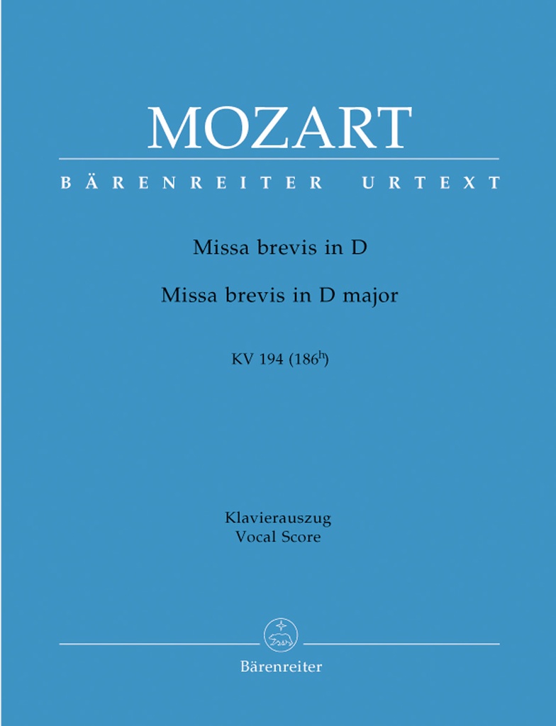 Missa brevis D major, KV.194 (Piano reduction)