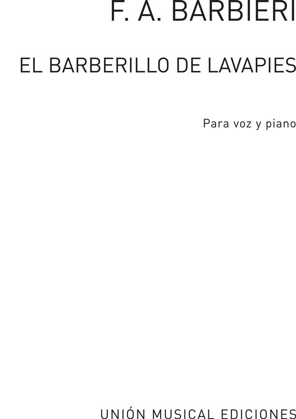 El Barberillo de Lavapies (Vocal score)