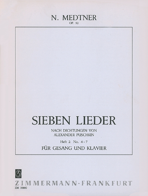 7 Lieder, Op.52 - Heft 2 (4-7)