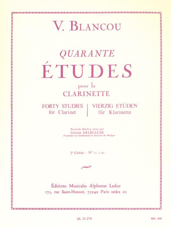 40 Etudes pour Clarinette - Vol.2