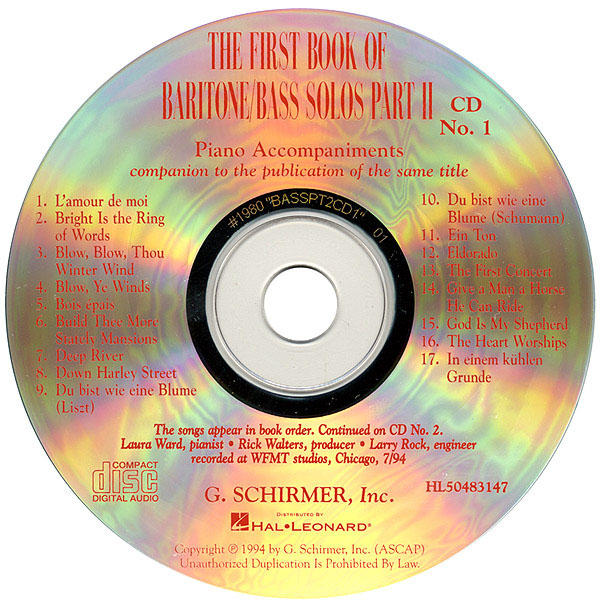 First Book of Baritone/Bass Solos -Vol.2 (2 CD's only)