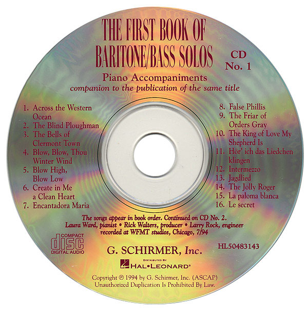 First Book of Baritone/Bass Solos - Vol.1 (2 CD's only)