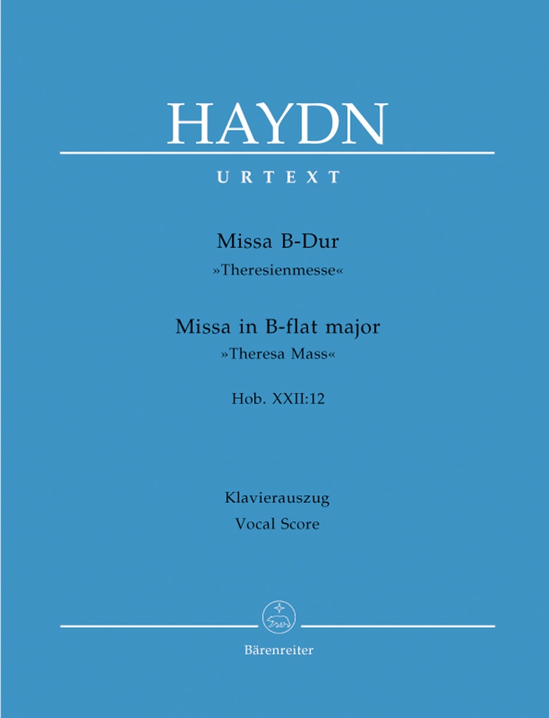 Missa B-Dur Hob. XXII:12 'Theresienmesse'(Vocal score)