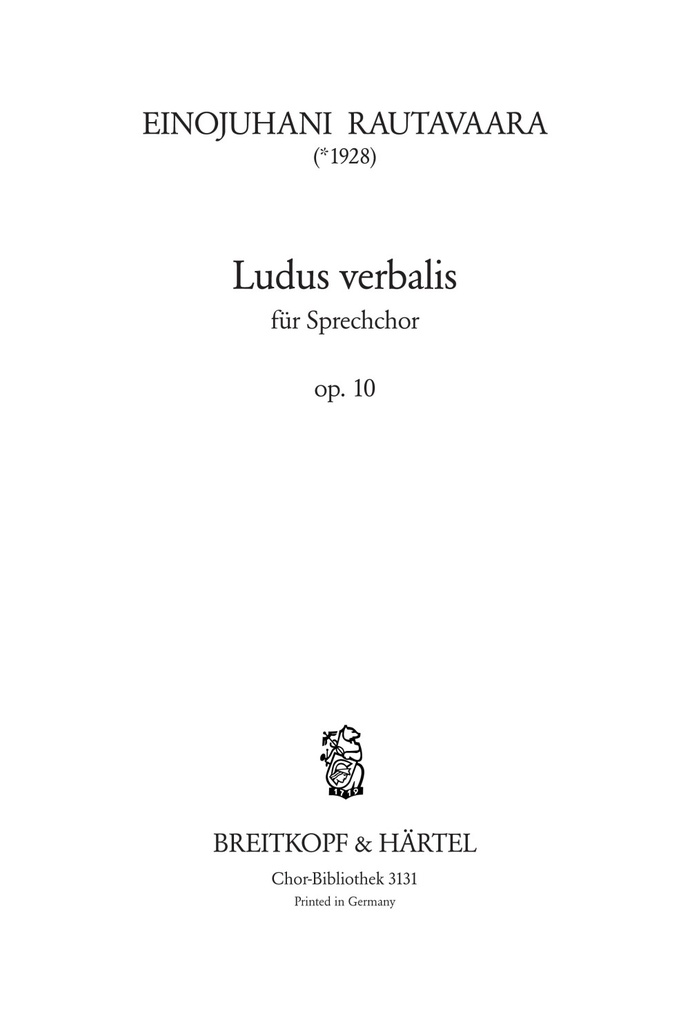 Ludus Verbalis (Op. 10) (Choral score)