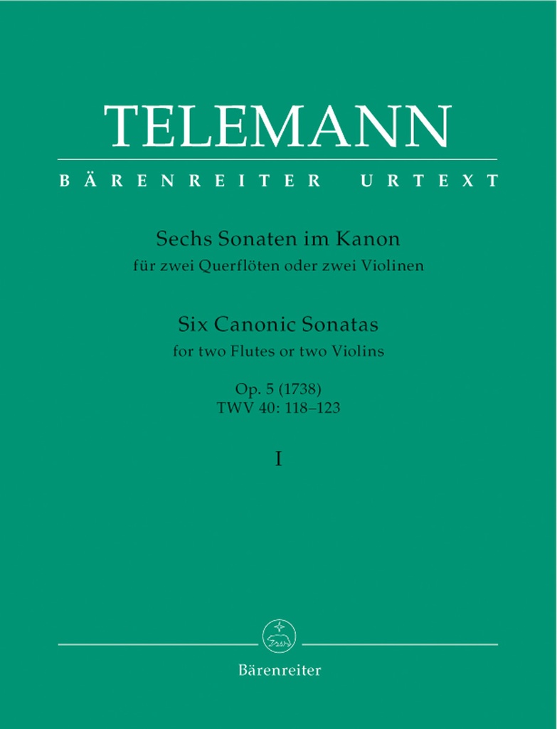 6 Canonic Sonatas for Two Violins (or Two Flutes), Op.5 - Vol.1 (1-3)