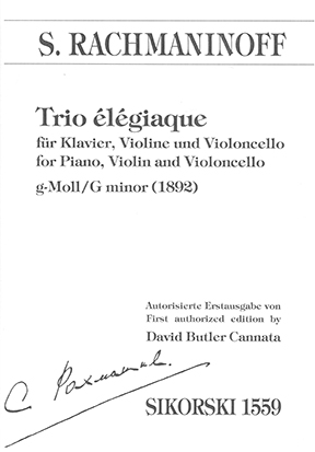 Trio Elegiaque No.1 in g Minor