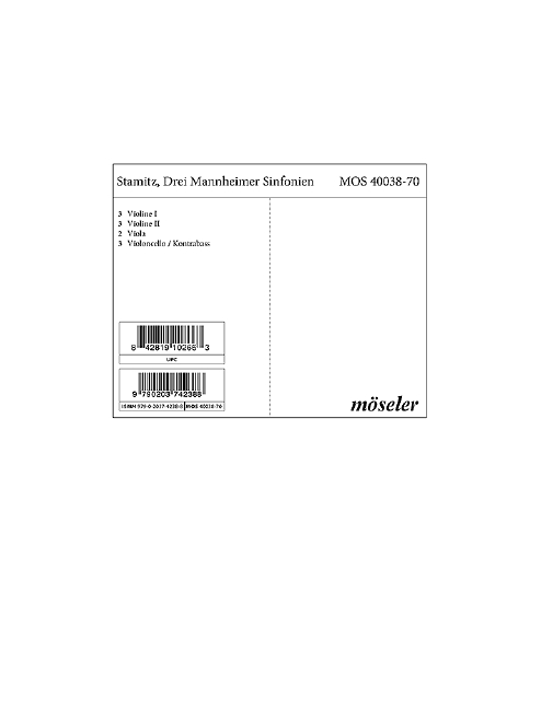 3 Mannheimer Sinfonien (Streichersatz)