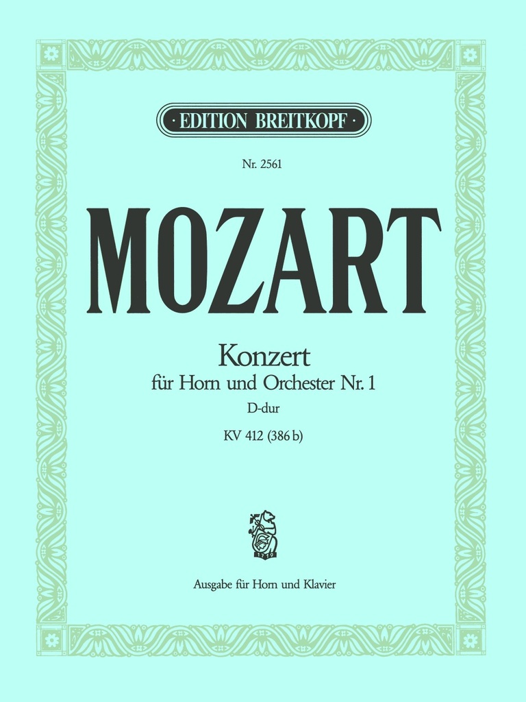 Horn Concerto [No. 1] in D major, KV.412/514 (386b) (Piano reduction)