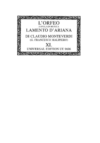 Orfeo, Arianna, Maddalena (Partitur)