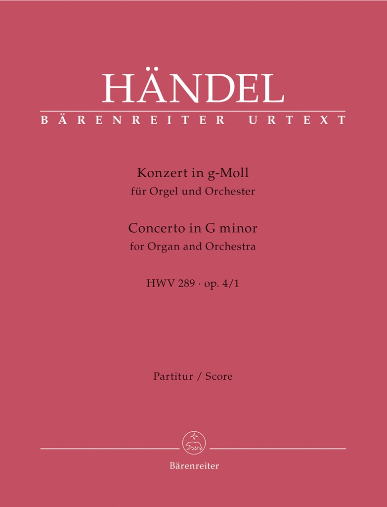 Concerto for Organ, Op.4/1 HWV.289 (Full score)