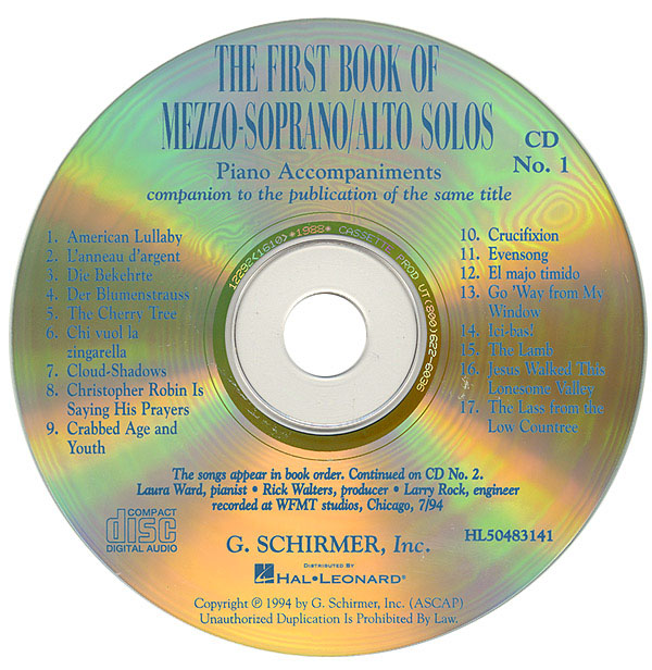 The First Book of Mezzo-Soprano/Alto Solos - Vol.1 (2 CD's)