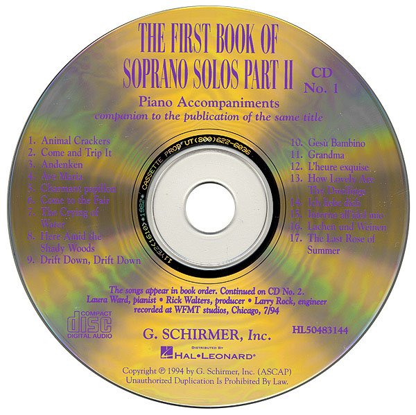 First Book of Soprano Solos - Vol.2 (Cd only)