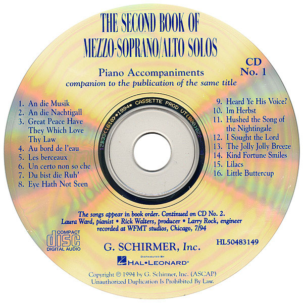 Second Book of Mezzo/alto Solos - Vol.1 (CD only)