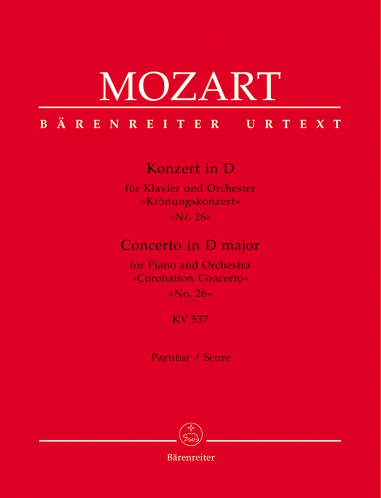 Concerto for Piano and Orchestra No.26 D major, KV.537 'Coronation Concerto' (Full score)