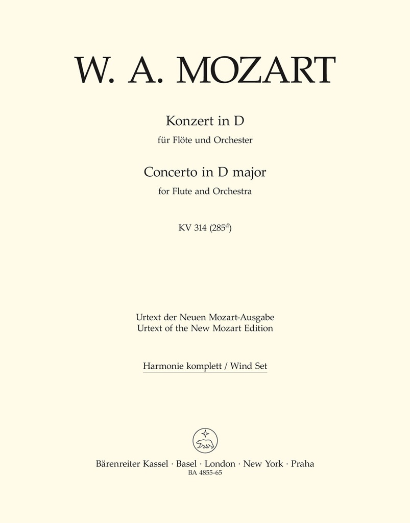 Concerto D major, KV.314 (285d) (Wind parts)