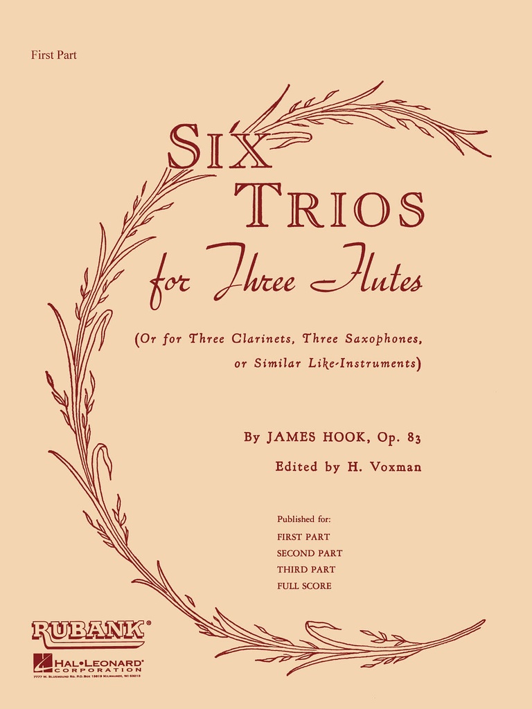 6 Trios, Op.83 (Flute 1)