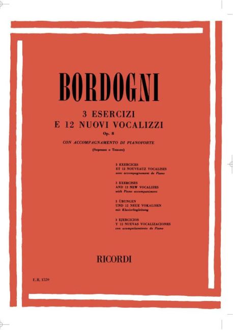 3 Esercizi e 12 Nuovi Vocalizzi, Op.8