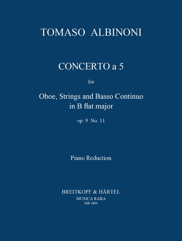 Concerto a 5 in B, Op.9/11 (Piano reduction)