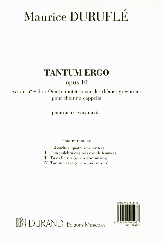 Tantum ergo (4 Motets, Op.10/4)