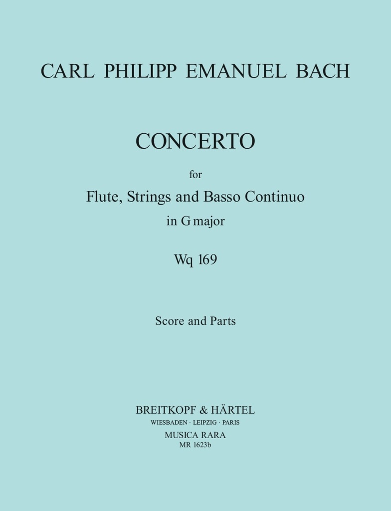 Flute Concerto in G major, Wq.169 (Score and parts)
