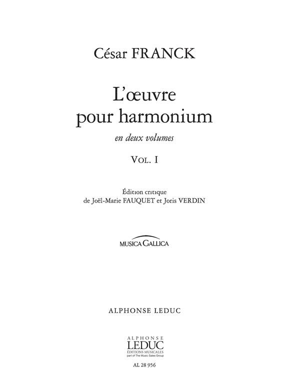 L'oeuvre pour harmonium - Vol.1