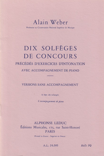 10 Solfèges de Concours (7 Clés)