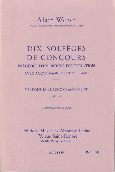 10 Solfèges de Concours (Clé de sol)