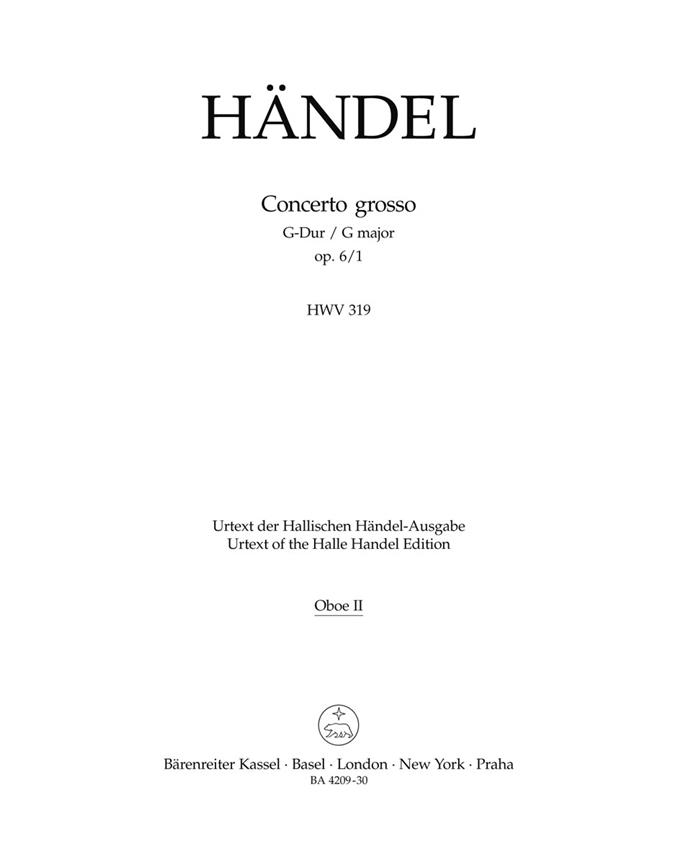 Concerto grosso, HWV.319 (Oboe 2)