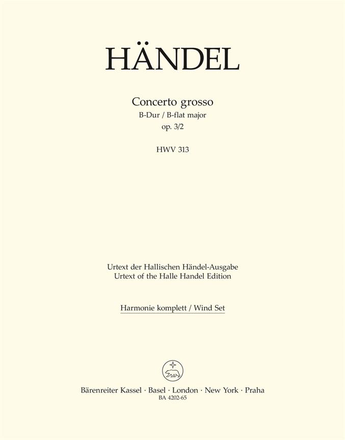 Concerto grosso B-Dur, Op.3/2, HWV.313  (Wind parts)