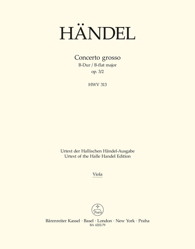 Concerto grosso B-Dur, Op.3/2, HWV.313  (Viola part)