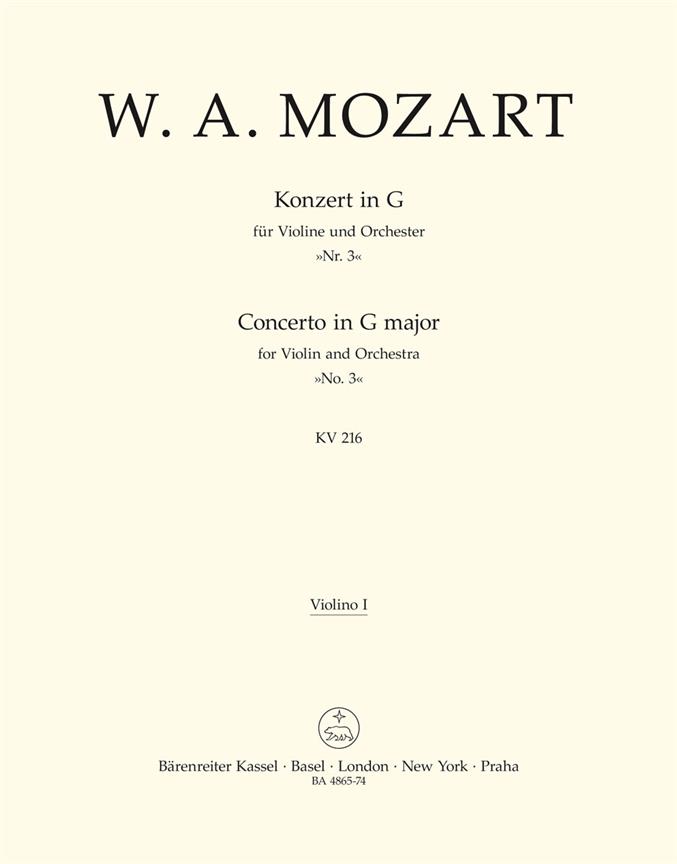 Concerto No.3 G major, KV.216 (Violin 1 part)