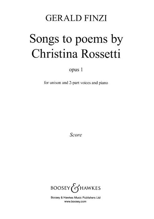 Songs to poems by Rossetti, Op.1