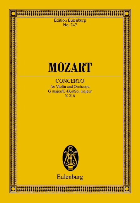 Violin concerto in G, KV.216 (Study score)