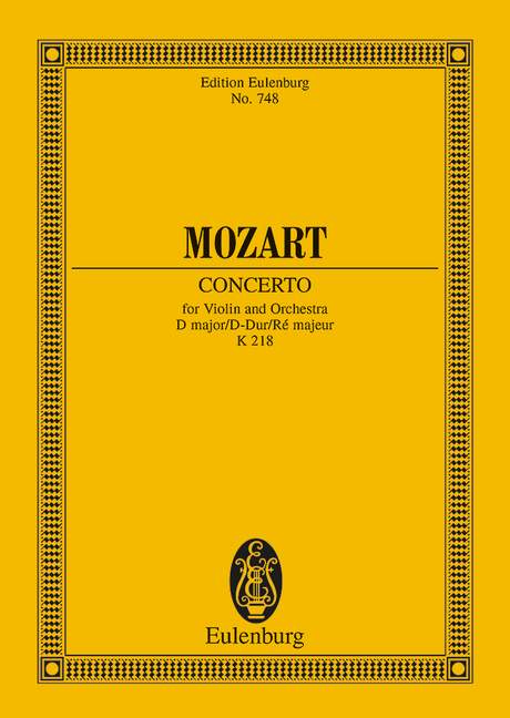 Violin concerto in D, KV.218 (Study score)