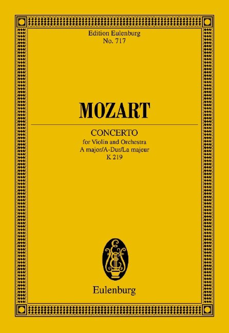 Violin concerto in A, KV.219 (Study score)