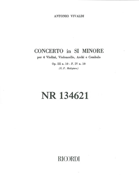 Concerto in si min., Op.3/10 (Set parti)