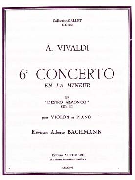 Concerto a mineur, Op.3/6 (L'estro arm.)