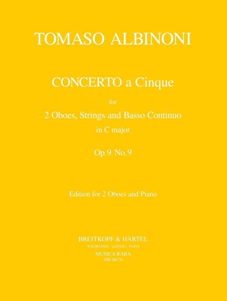 Concerto a 5 in C, Op.9/9 (Piano reduction)