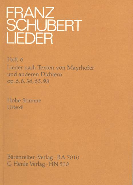 Lieder nach Texten von Mayrhofer u.a.(H)